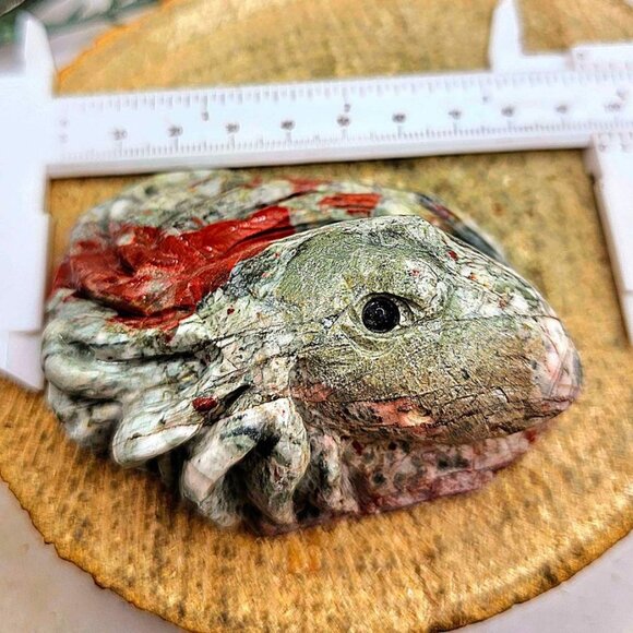 Nature Blood Stone Hand Carved 3.5" Big Octopus Figure - Picture 4 of 10